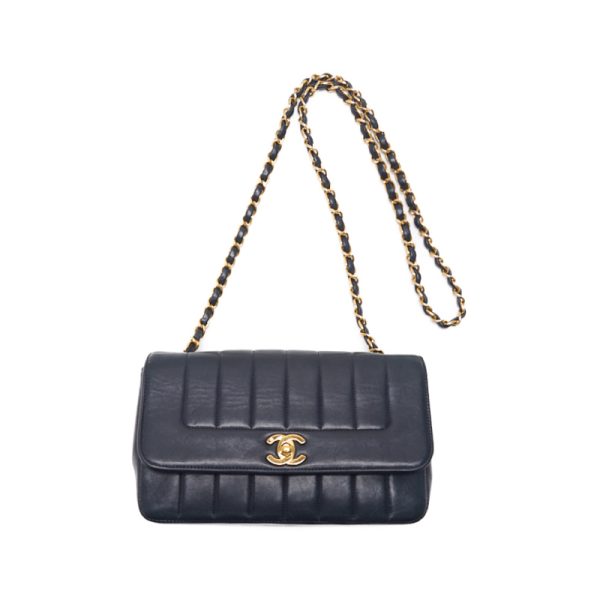 jp9q94d5pwep7 6 Chanel Mademoiselle Turnlock Single Flap Chain Shoulder Bag Navy