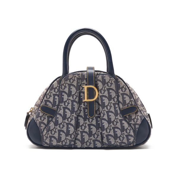 jp9qyx7xpwep7 1 Dior Trotter Canvas Leather Hand Bag GrayNavy