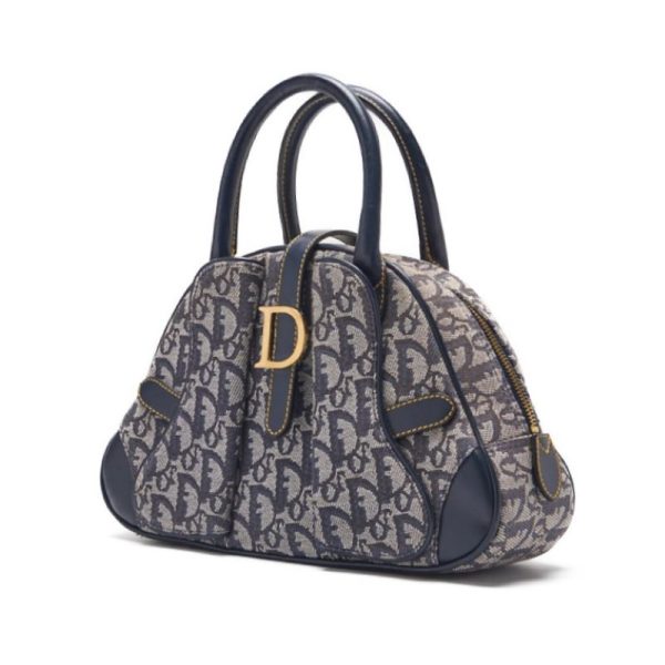 jp9qyx7xpwep7 2 Dior Trotter Canvas Leather Hand Bag GrayNavy