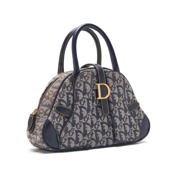 jp9qyx7xpwep7 3 Dior Trotter Canvas Leather Hand Bag GrayNavy