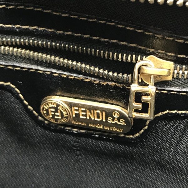 k1699 9 Fendi Vintage Big Ff Logo Pecan Leather Brown