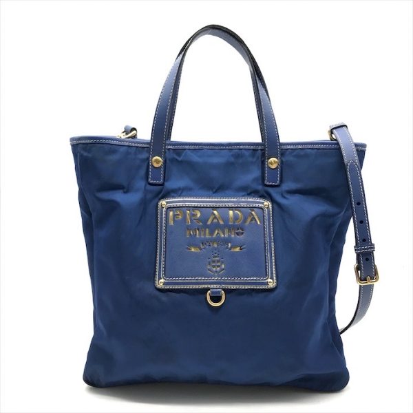 k1975 1 PRADA 2WAY Shoulder Bag Blue