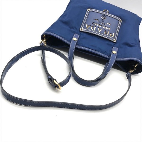 k1975 6 PRADA 2WAY Shoulder Bag Blue