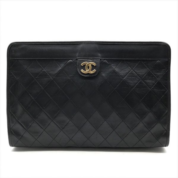 k2230 1 Chanel Matelasse Clutch Bag Black