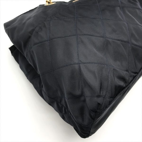 k2275 5 Prada Chain Tote Bag Nylon Black