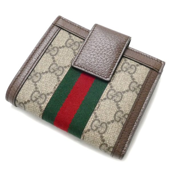 k23 172 1 2 Gucci Ophidia GG French Flap Bifold Wallet Brown