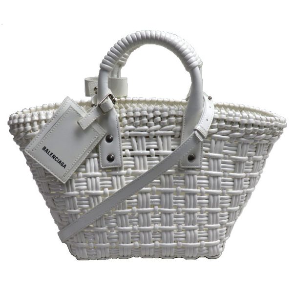 k23 2531 1 2532 Balenciaga Bistro XS Basket 2Way Shoulder Bag White