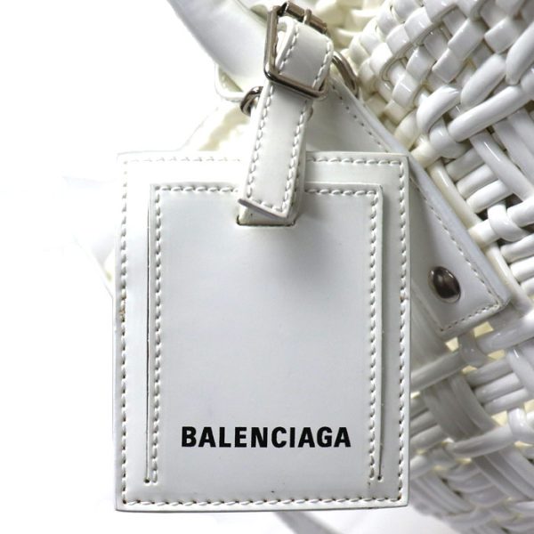 k23 2531 1 2537 Balenciaga Bistro XS Basket 2Way Shoulder Bag White