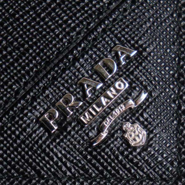 k23 3444 1 3449 Prada Saffiano Metal Bifold Wallet Money Clip Folding Wallet Black