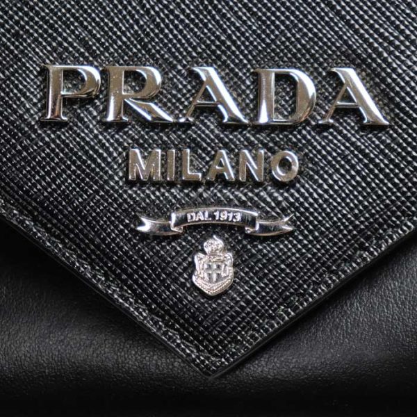 k23 4035 1 4043 Prada Saffiano Leather Mini Envelope Bag 2Way Shoulder Bag Black