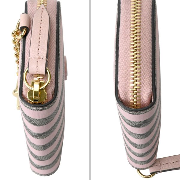 k340703 08 13 Gucci Double G Zip Card Case Beige Ebony Pink