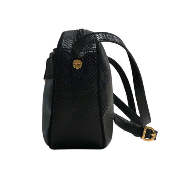 k360306 08 03 Salvatore Ferragamo Vara Lizard Crossbody Black