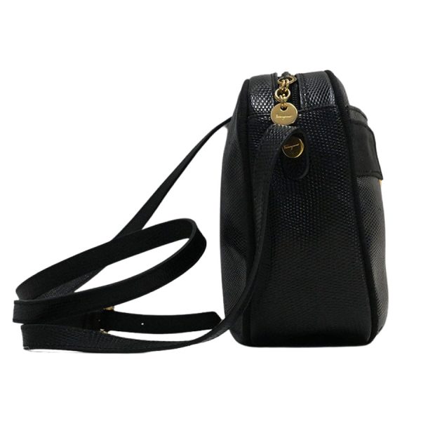 k360306 08 04 Salvatore Ferragamo Vara Lizard Crossbody Black