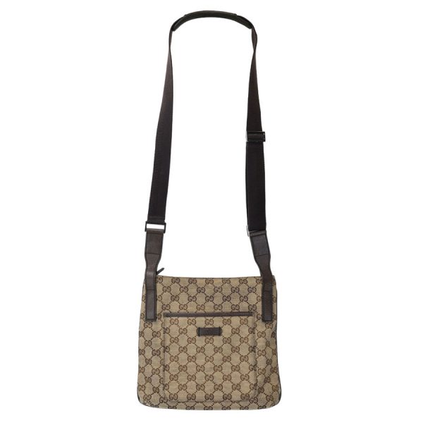 k360408 03 04 Gucci GG Canvas Crossbody Bag Beige Dark Brown