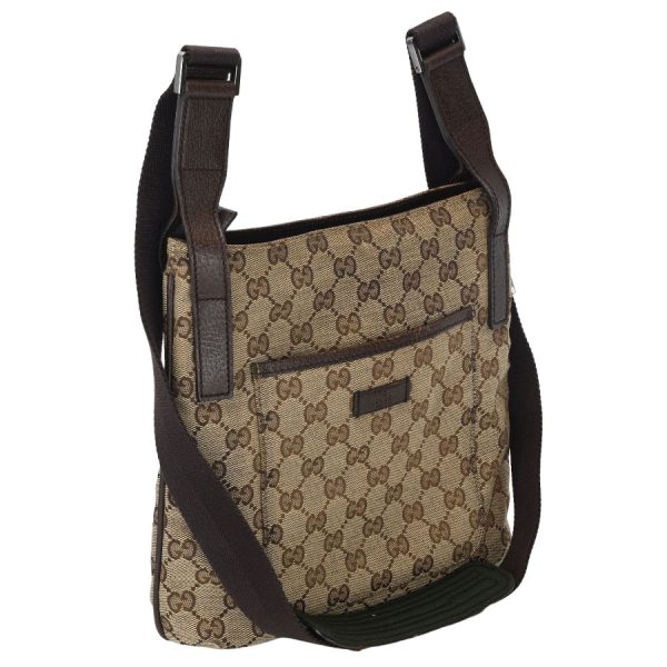 k360408 03 05 Gucci GG Canvas Crossbody Bag Beige Dark Brown