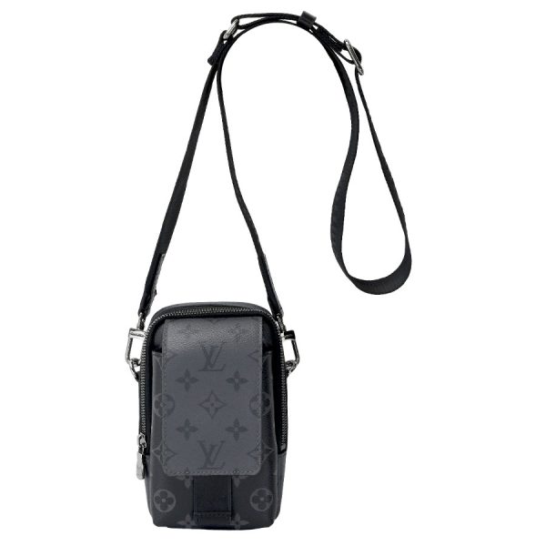 k360417 06 05 Louis Vuitton Double Phone Pouch Black Gray