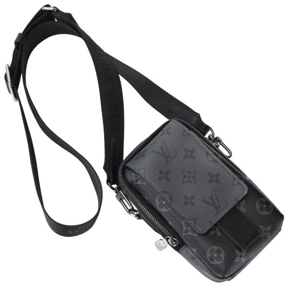 k360417 06 19 Louis Vuitton Double Phone Pouch Black Gray