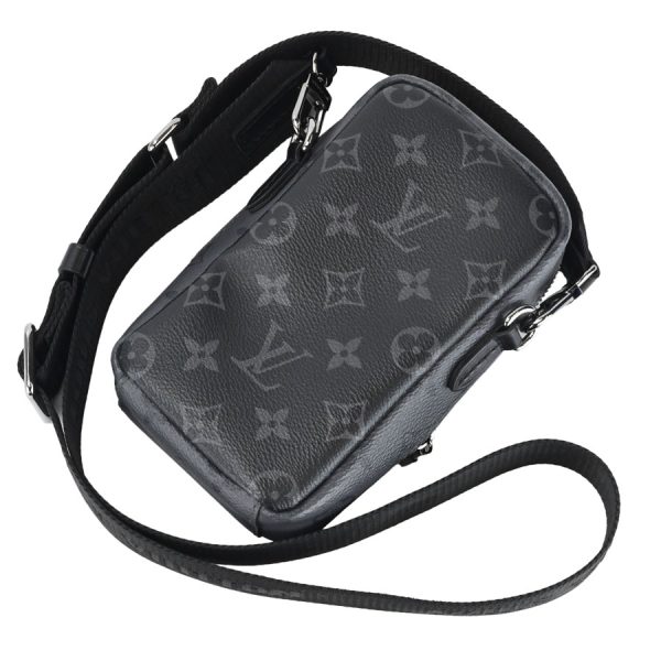 k360417 06 20 Louis Vuitton Double Phone Pouch Black Gray