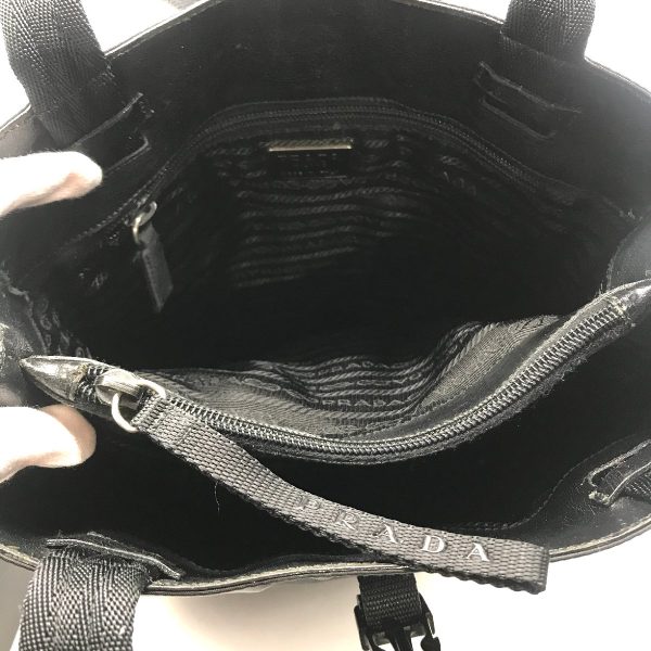 k537 8 Prada Tessuto Nylon Handbag Black