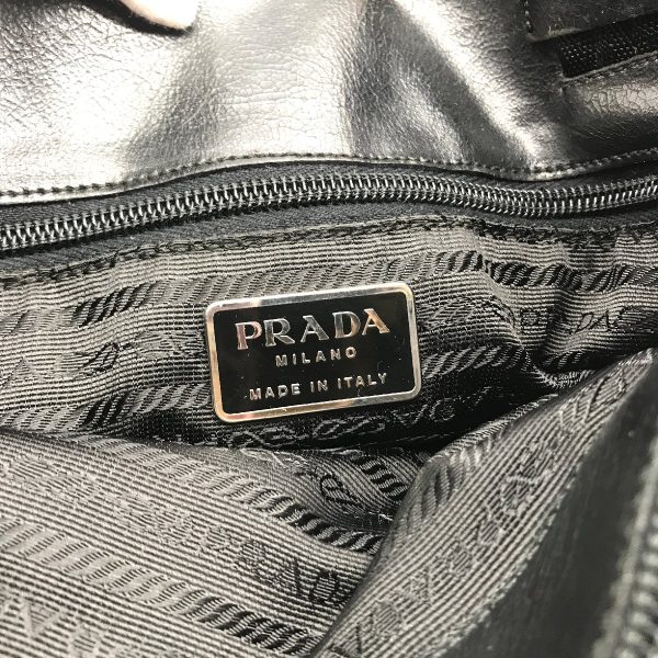 k537 9 Prada Tessuto Nylon Handbag Black