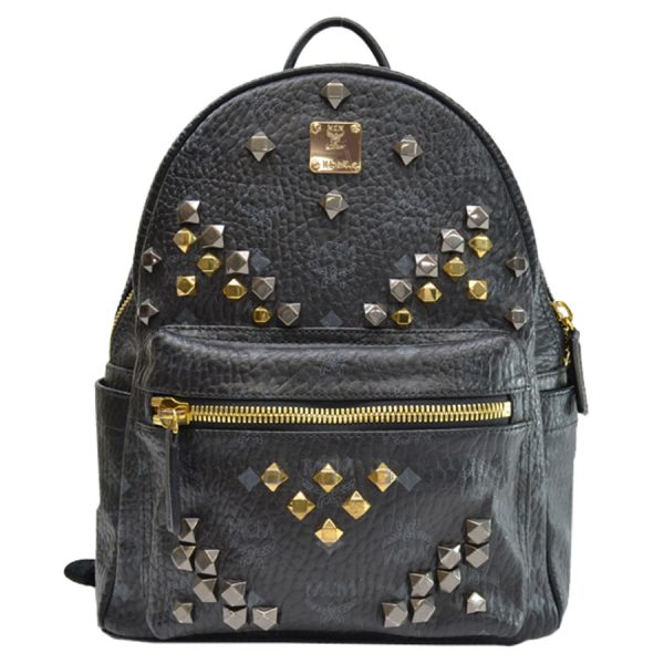 k9553c MCM Stark Side Studs Backpack Black