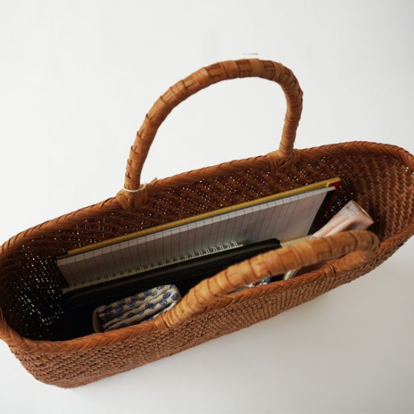 kago 5371 d3 Kagoya Wild Grape Basket Bag Brown