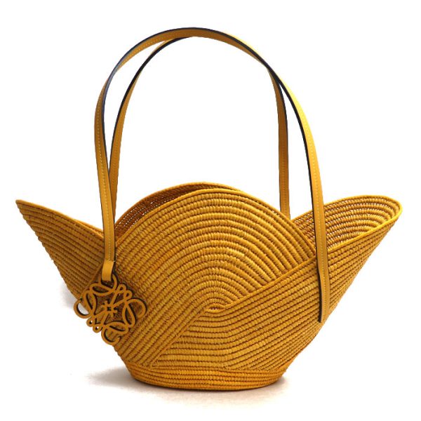 kh24 0327 26 328 Loewe Petal Basket Bag Tote Bag Yellow Ocher