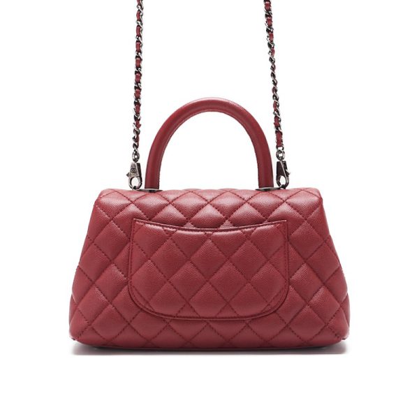 kpmp0jzara4ed 4 Chanel Matelasse Coco Handle 2Way Caviar Skin Red Silver