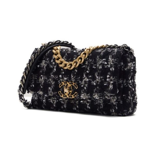 kpo2rk03rzooy 2 Chanel Chanel 19 Matelasse 2Way Chain Shoulder Tweed Black