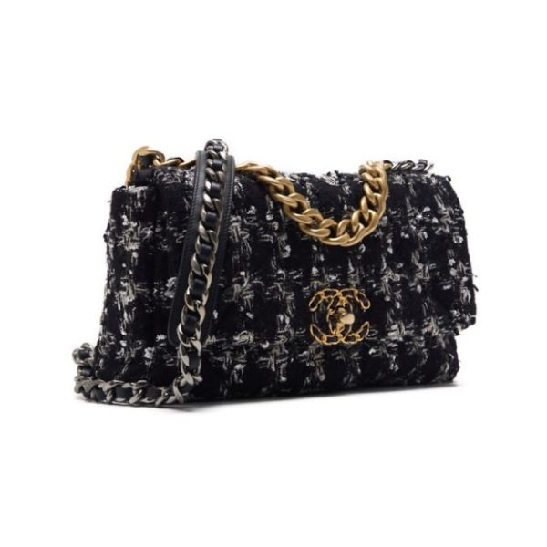 kpo2rk03rzooy 3 Chanel Chanel 19 Matelasse 2Way Chain Shoulder Tweed Black