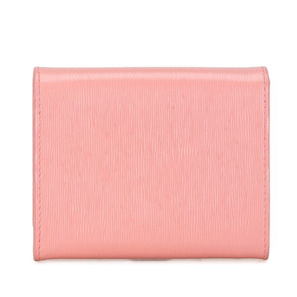 l86jbhn3t4c25gti 3 Prada Logo Bifold Wallet Leather Pink