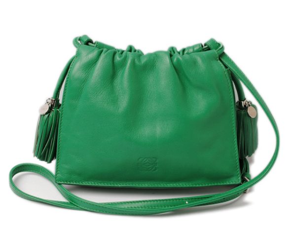 lo 17 002 1 LOEWE pochette drawstring type with tassel shoulder bag green