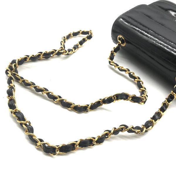 m12165 6 Chanel Mademoiselle Mini Chain Shoulder Bag Black