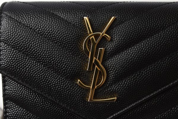 m2208 4 ysl 3 Saint Laurent Paris Trifold Wallet Monogram Beige