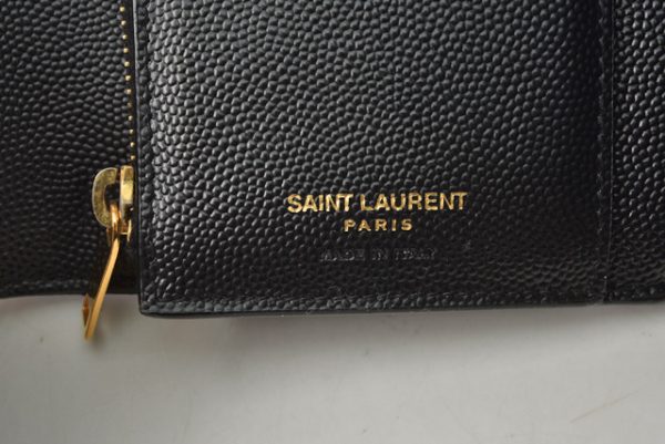 m2208 4 ysl 5 Saint Laurent Paris Trifold Wallet Monogram Beige