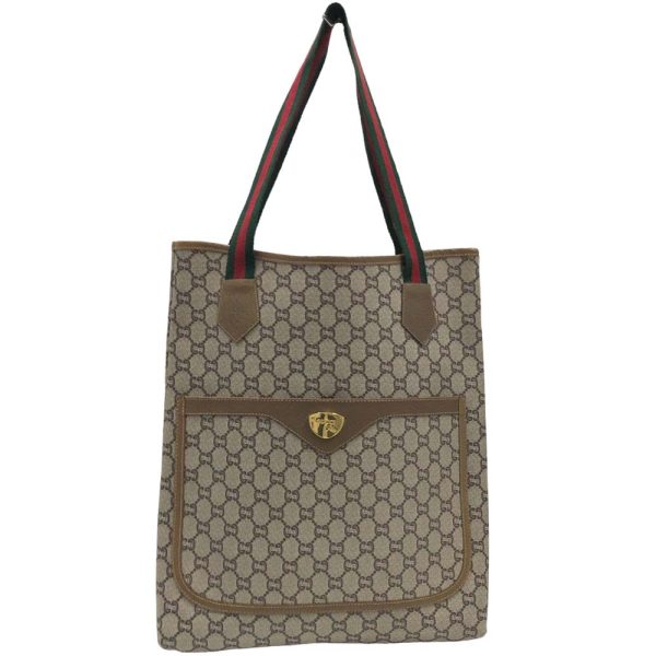 m23 2595 4 Gucci Tote Bag Gg Plus Sherry Line Old Gucci Brown