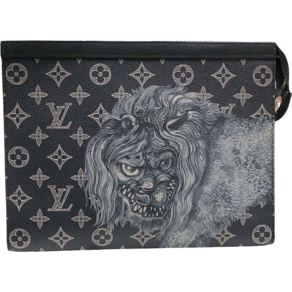 m23 3279 4 Louis Vuitton Pochette Voyage Monogram Savannah Clutch Bag