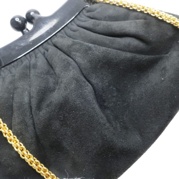 m2401 06 800034mr 07 Chanel Pouch Chain Shoulder Bag Suede Plastic Black