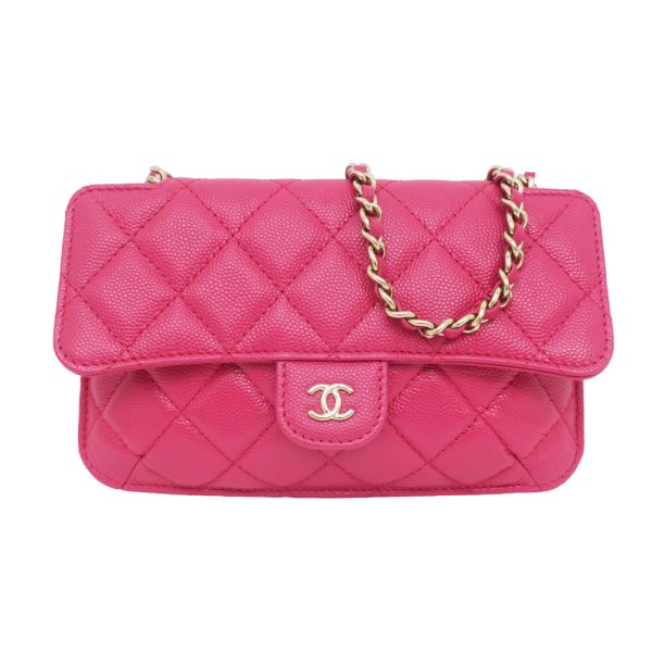 m2406 06 802208mr Chanel Matelasse Chain Shoulder Bag Caviar Skin Pink