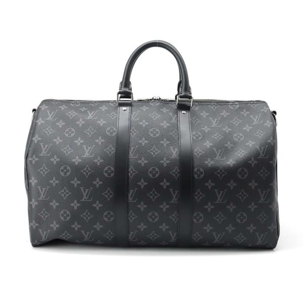 m40569 01 Louis Vuitton Keypol Bandouli√®re 45 Boston Bag Monogram Eclipse Black