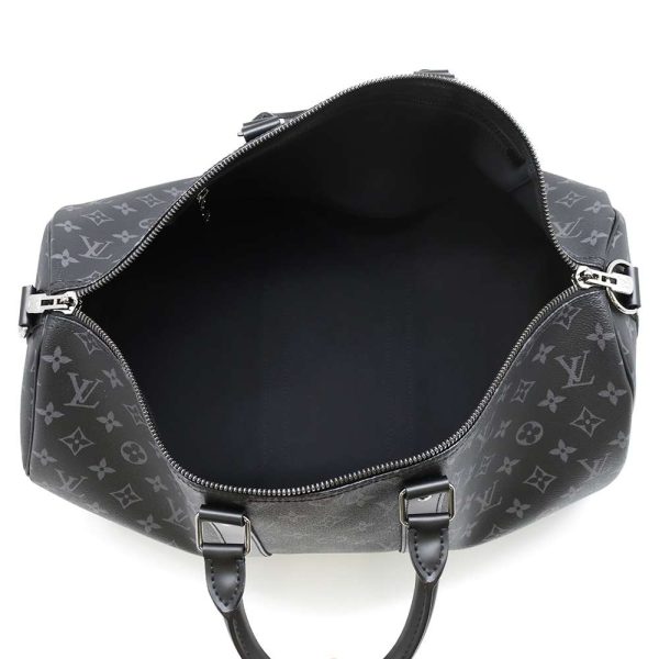 m40569 04 Louis Vuitton Keypol Bandouli√®re 45 Boston Bag Monogram Eclipse Black