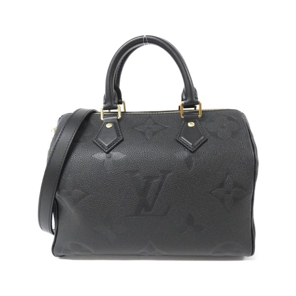 m58951a000000 b Louis Vuitton Monogram Empreinte Speedy Bandouliere Small Leather Handbag Black