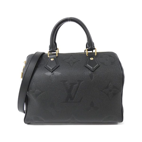 m58951a000000a b Louis Vuitton Monogram Empreinte Speedy Bandouliere Small Leather Handbag Black