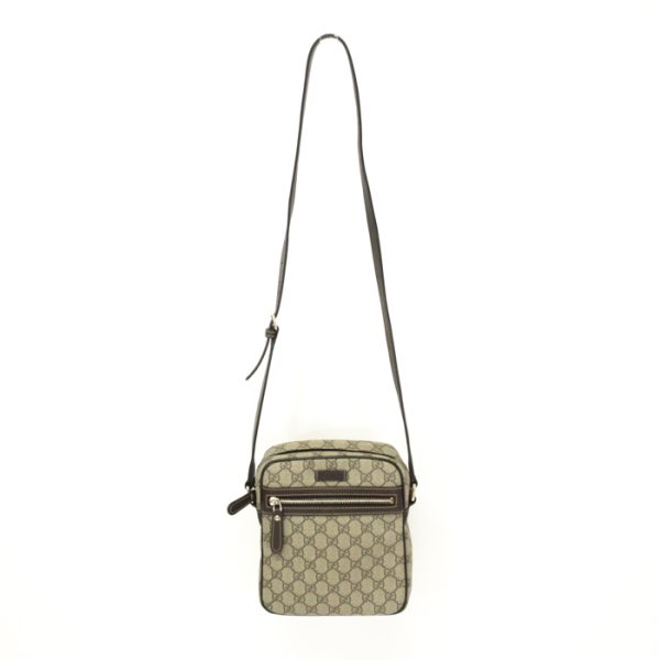 mar26002 Gucci Pochette Gg Supreme Leather Shoulder Bag Beige