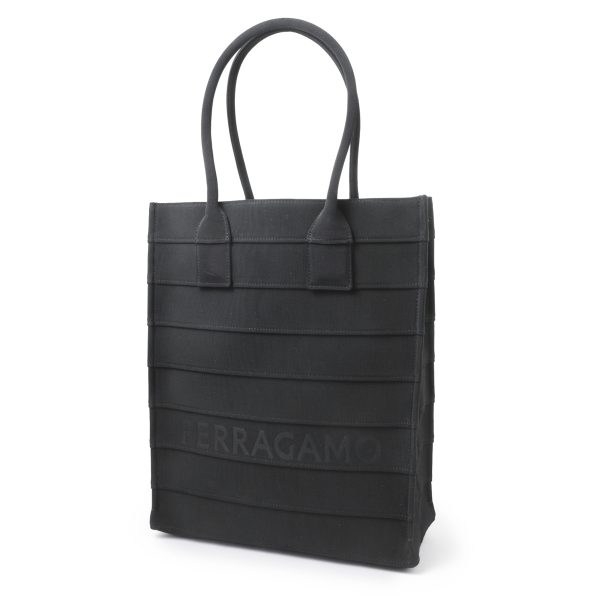 mb 21398601 Ferragamo Totens Beach Tote Bag Black