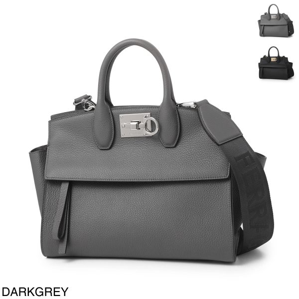 mb 21449301 Ferragamo Studio Soft Small Shoulder Bag Darkgrey