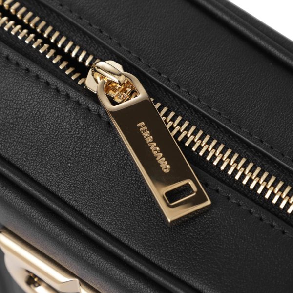 mb 21496808 Ferragamo Graphic Embossed Camera Bag Black