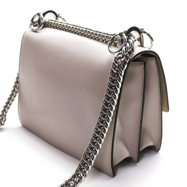 mb23 0702 12 712 Fendi Mini Canai Shoulder Bag Light Gray