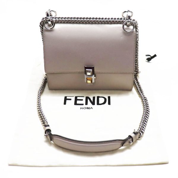 mb23 0702 12 715 Fendi Mini Canai Shoulder Bag Light Gray