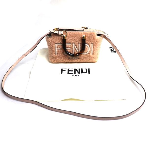 mb23 1029 57 1036 Fendi By The Way Mini 2Way Shoulder Bag Beige Pink